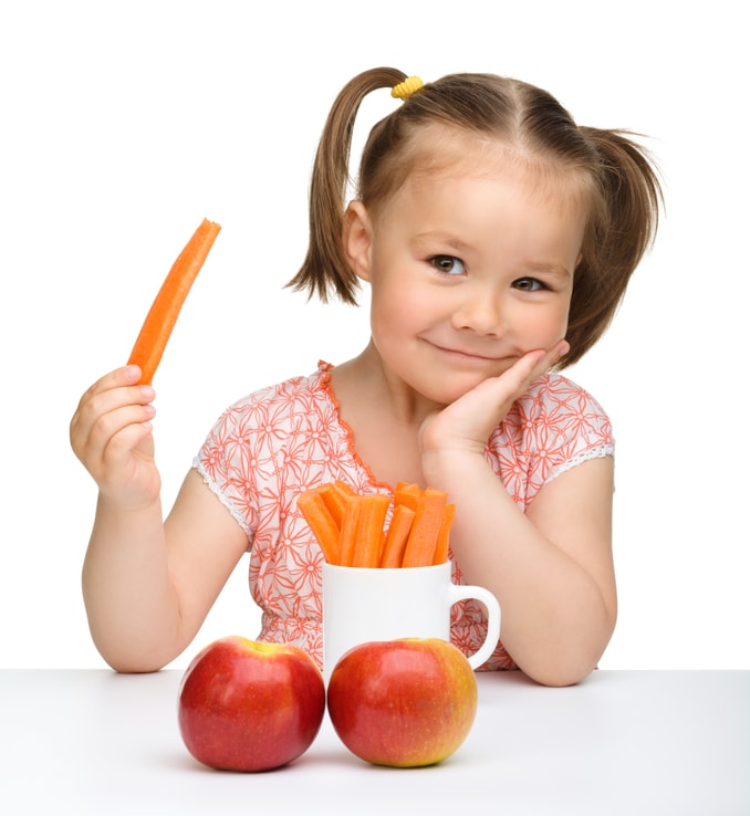 child with carrot